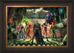 The Justice League Wall Art by Thomas Kinkade Studios Standard Number Canvas 18" x 27" Estate Bronze