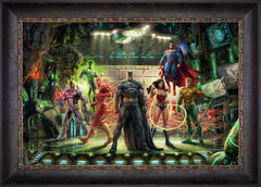 The Justice League Wall Art by Thomas Kinkade Studios Standard Number Canvas 18" x 27" Cabernet