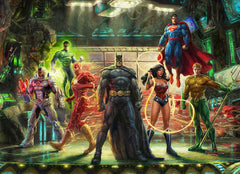 The Justice League Wall Art by Thomas Kinkade Studios Canvas Gallery Wrap 10" x 14" Unframed