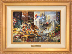 The Women of DC Wall Art by Thomas Kinkade Studios Estate Edition Canvas 12" x 18" Antique Gold