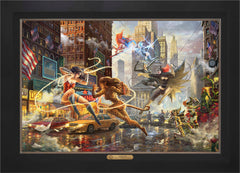 The Women of DC Wall Art by Thomas Kinkade Studios Estate Edition Canvas 24" x 36" Modern Black