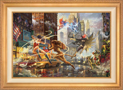 The Women of DC Wall Art by Thomas Kinkade Studios Standard Number Canvas 24" x 36" Antique Gold