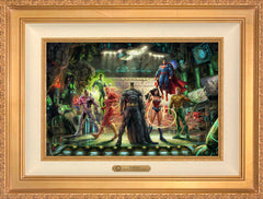 The Justice League Wall Art by Thomas Kinkade Studios Estate Edition Canvas 12" x 18" Antique Gold
