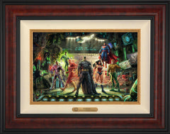 The Justice League Wall Art by Thomas Kinkade Studios Estate Edition Canvas 12" x 18" Gallery Burl