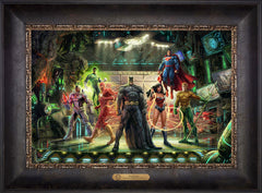 The Justice League Wall Art by Thomas Kinkade Studios Estate Edition Canvas 12" x 18" Cabernet
