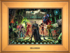 The Justice League Wall Art by Thomas Kinkade Studios Estate Edition Canvas 12" x 18" Gallery Gold