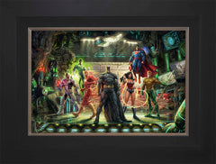 The Justice League Wall Art by Thomas Kinkade Studios Standard Number Canvas 12" x 18" Modern Black