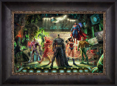 The Justice League Wall Art by Thomas Kinkade Studios Standard Number Canvas 12" x 18" Cabernet