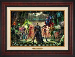 The Justice League Wall Art by Thomas Kinkade Studios Estate Edition Canvas 18" x 27" Gallery Burl