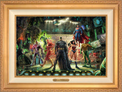 The Justice League Wall Art by Thomas Kinkade Studios Estate Edition Canvas 18" x 27" Antique Gold