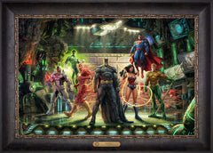 The Justice League Wall Art by Thomas Kinkade Studios Estate Edition Canvas 18" x 27" Cabernet