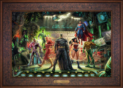 The Justice League Wall Art by Thomas Kinkade Studios Estate Edition Canvas 18" x 27" Gallery Bronze