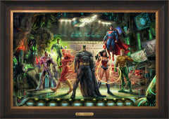 The Justice League Wall Art by Thomas Kinkade Studios Estate Edition Canvas 24" x 36" Estate Bronze