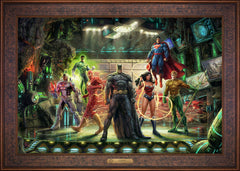 The Justice League Wall Art by Thomas Kinkade Studios Estate Edition Canvas 24" x 36" Gallery Bronze