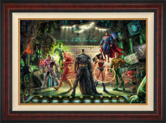 The Justice League Wall Art by Thomas Kinkade Studios Standard Number Canvas 24" x 36" Gallery Burl