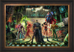 The Justice League Wall Art by Thomas Kinkade Studios Standard Number Canvas 24" x 36" Estate Bronze