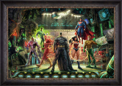 The Justice League Wall Art by Thomas Kinkade Studios Standard Number Canvas 24" x 36" Cabernet