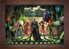 The Justice League Wall Art by Thomas Kinkade Studios Standard Number Canvas 24" x 36" Gallery Bronze