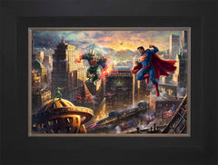 Superman™ - Man of Steel Wall Art by Thomas Kinkade Studios Standard Number Canvas 12" x 18" Modern Black