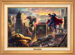 Superman™ - Man of Steel Wall Art by Thomas Kinkade Studios Estate Edition Canvas 24" x 36" Antique Gold