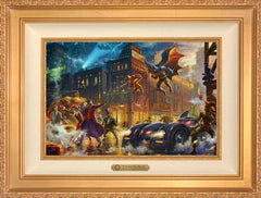 The Dark Knight™ Saves Gotham City™ Wall Art by Thomas Kinkade Studios Estate Edition Canvas 12" x 18" Antique Gold