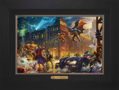 The Dark Knight™ Saves Gotham City™ Wall Art by Thomas Kinkade Studios Estate Edition Canvas 12" x 18" Modern Black