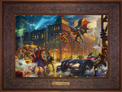 The Dark Knight™ Saves Gotham City™ Wall Art by Thomas Kinkade Studios Estate Edition Canvas 12" x 18" Gallery Bronze