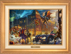 The Dark Knight™ Saves Gotham City™ Wall Art by Thomas Kinkade Studios Estate Edition Canvas 18" x 27" Antique Gold