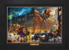The Dark Knight™ Saves Gotham City™ Wall Art by Thomas Kinkade Studios Estate Edition Canvas 18" x 27" Modern Black
