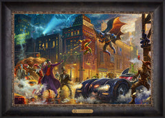 The Dark Knight™ Saves Gotham City™ Wall Art by Thomas Kinkade Studios Estate Edition Canvas 18" x 27" Cabernet