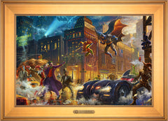 The Dark Knight™ Saves Gotham City™ Wall Art by Thomas Kinkade Studios Estate Edition Canvas 18" x 27" Gallery Gold