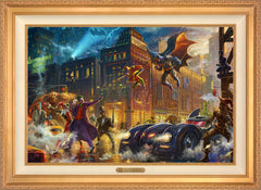 The Dark Knight™ Saves Gotham City™ Wall Art by Thomas Kinkade Studios Estate Edition Canvas 24" x 36" Antique Gold