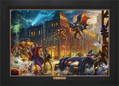The Dark Knight™ Saves Gotham City™ Wall Art by Thomas Kinkade Studios Estate Edition Canvas 24" x 36" Modern Black