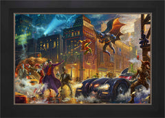 The Dark Knight™ Saves Gotham City™ Wall Art by Thomas Kinkade Studios Standard Number Canvas 24" x 36" Modern Black