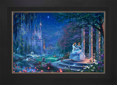 Disney Cinderella Dancing in the Starlight Wall Art by Thomas Kinkade Studios Standard Number Canvas 18" x 27" Modern Black