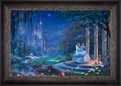 Disney Cinderella Dancing in the Starlight Wall Art by Thomas Kinkade Studios Standard Number Canvas 18" x 27" Cabernet