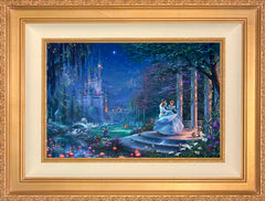 Disney Cinderella Dancing in the Starlight Wall Art by Thomas Kinkade Studios Standard Number Canvas 12" x 18" Antique Gold