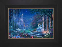 Disney Cinderella Dancing in the Starlight Wall Art by Thomas Kinkade Studios Standard Number Canvas 12" x 18" Modern Black