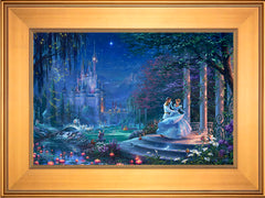 Disney Cinderella Dancing in the Starlight Wall Art by Thomas Kinkade Studios Standard Number Canvas 12" x 18" Gallery Gold