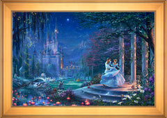 Disney Cinderella Dancing in the Starlight Wall Art by Thomas Kinkade Studios Standard Number Canvas 24" x 36" Gallery Gold
