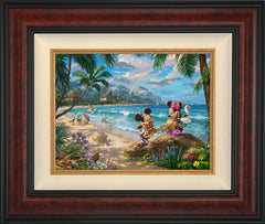 Disney Mickey and Minnie in Hawaii Wall Art by Thomas Kinkade Studios Standard Number Canvas 12" x 16" Gallery Burl