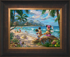 Disney Mickey and Minnie in Hawaii Wall Art by Thomas Kinkade Studios Standard Number Canvas 12" x 16" Estate Bronze