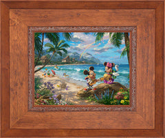 Disney Mickey and Minnie in Hawaii Wall Art by Thomas Kinkade Studios Standard Number Canvas 12" x 16" Rustic Andalucian