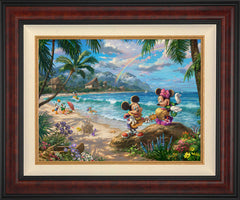 Disney Mickey and Minnie in Hawaii Wall Art by Thomas Kinkade Studios Standard Number Canvas 18" x 24" Gallery Burl