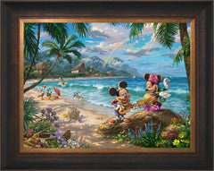Disney Mickey and Minnie in Hawaii Wall Art by Thomas Kinkade Studios Standard Number Canvas 18" x 24" Estate Bronze