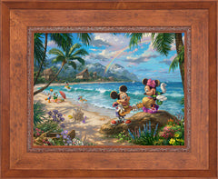 Disney Mickey and Minnie in Hawaii Wall Art by Thomas Kinkade Studios Standard Number Canvas 18" x 24" Rustic Andalucian