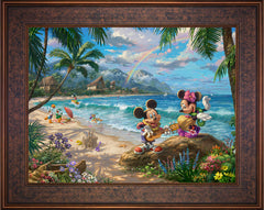 Disney Mickey and Minnie in Hawaii Wall Art by Thomas Kinkade Studios Standard Number Canvas 18" x 24" Gallery Bronze