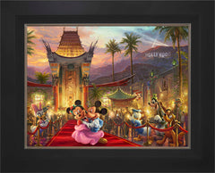 Disney Mickey and Minnie in Hollywood Wall Art by Thomas Kinkade Studios Standard Number Canvas 18" x 24" Modern Black