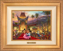 Disney Mickey and Minnie in Hollywood Wall Art by Thomas Kinkade Studios Estate Edition Canvas 12" x 16" Antique Gold