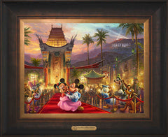 Disney Mickey and Minnie in Hollywood Wall Art by Thomas Kinkade Studios Estate Edition Canvas 12" x 16" Estate Bronze